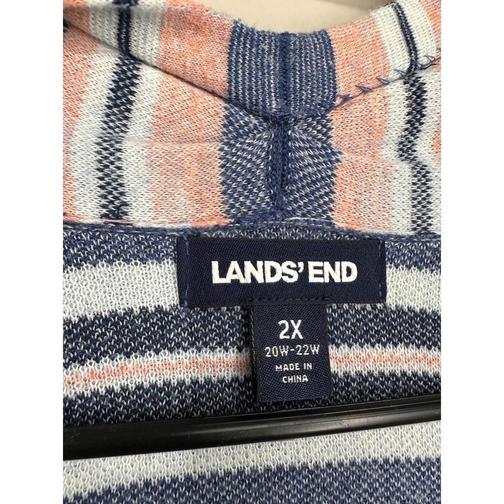 Lands' End Cardigan Womens 2X Multi Southwestern Native Lightweight Open Front - Picture 8 of 12